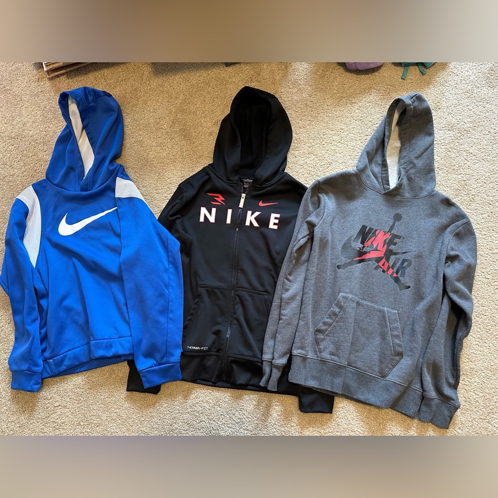 Nike Blue, Black, and Gray Hoodies Trio - Picture 1 of 1